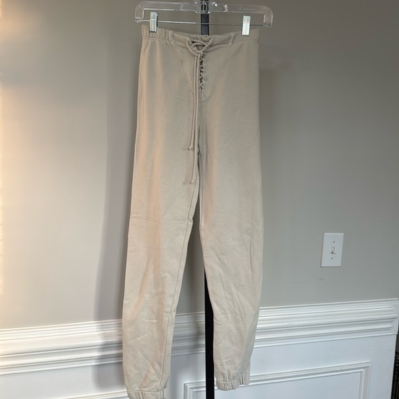 Joah Brown lace up cream jogger XS/S - Picture 2 of 5